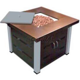 Hiland Fire Pit GS-F-PC-SS Propane 31000 BTU Square Antique Bronze/Stainless Steel
