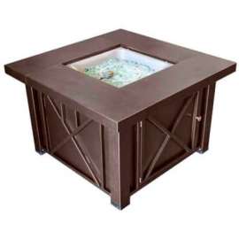 Hiland Fire Pit GSF-DGH Propane 40000 BTU w/Lid Decorative Bronze