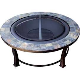 Hiland Fire Pit YFP-51216 Wood Burning 40" Round Slate