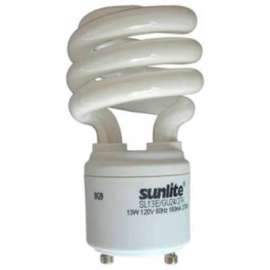 Sunlite 00655-SU SL13/E/GU24/27K 13W GU24 Spiral CFL Light Bulb, GU24 Base, Warm White