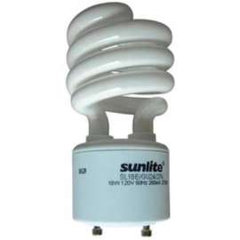 Sunlite 00660-SU SL18/E/GU24/27K 18W GU24 Spiral CFL Light Bulb, GU24 Base, Warm White