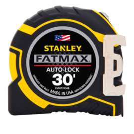 STANLEY FMHT33348 Measuring Tape, 30 ft L x 1-1/4 in W Blade, Steel Blade, Black/Yellow