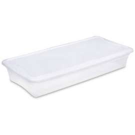 Sterilite 41 Quart 19608006 Clear Storage Tote with White Lid 34-7/8" x 16-5/8" x 6-1/8"