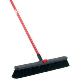 Libman Commercial Push Broom with Resin Block - 24 - Fine-Duty Bristles - 801