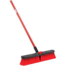 Libman Commercial Push Broom With Resin Block - 18" - Medium-Duty Bristles - 804