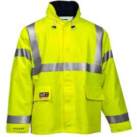 Tingley Eclipse Hi-Visibility FR Hooded Coat, Zipper, Fluorescent Yellow/Green, M