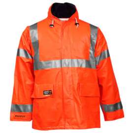 Tingley Eclipse Hi-Visibility FR Hooded Coat, Zipper, Fluorescent Orange/Red, M