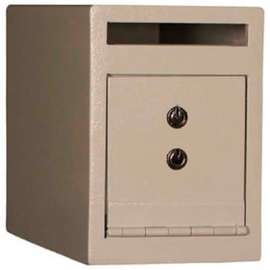 Tracker Safe Front Drop Slot Depository Safe - DS090612-K - Dual Key Lock - 6"W x 12"D x 9"H Cream