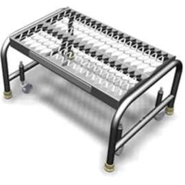 1 Step Mobile Aluminum Step Stand w/ Grip Strut Top Step & 24"W Platform - WLAR001245