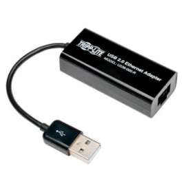 Tripp Lite USB 2.0 Ethernet NIC Adapter, 10/100 Mbps, Black