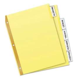 WorkSaver Big Tab Reinforced Dividers With Clear Tabs, 5-Tab, Letter, Buff