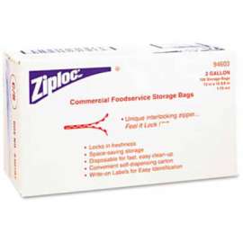 ZIPLOC 2 Gallon Reclosable Bag with Write On Panel 1.75 Mil 100 Pack