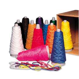 Pacon 590 Trait-Tex Double Weight Yarn Cones, 2 oz, Assorted Colors, 12/Box