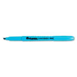 Universal Pocket Clip Highlighter, Chisel Tip, Fluorescent Blue Ink, 1 Dozen