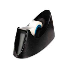 Desktop Tape Dispenser, 1" Core, Weighted Nonskid Base, Black