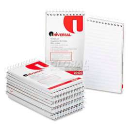 Universal Wirebound Memo Books, Narrow Rule, 3 x 5, White, 12 50-Sheet Pads/Pack