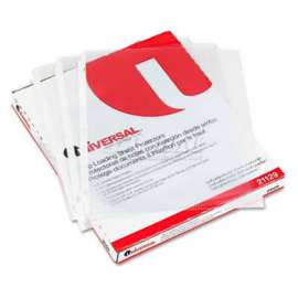 Universal Top-Load Poly Sheet Protectors, Heavy Gauge, Nonglare, Clear 50/Box
