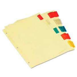 Universal Conomical Insertable Index, Multicolor Tabs, 5-Tab, Letter, Buff, 6 Sets/Pack