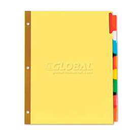 Universal One Extended Insert Indexes Assorted Color 8-Tab, Letter, Buff, 6 Sets/Box