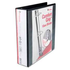 Universal One Comfort Grip Deluxe Plus D-Ring View Binder, 2" Capacity, 8-1/2 x 11, Black