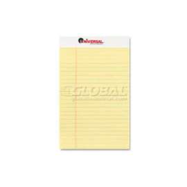 Universal Perforated Edge Writing Pad, Jr. Legal Rule, 5 x 8, Canary, 50-Sheet, Dozen