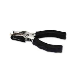 Universal Eight-Sheet Handheld 1/4" Hole Punch, Metal with Rubber Grip, Black