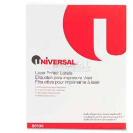 Universal Laser Printer Permanent Labels, 3-1/3 x 4, White, 600 Labels