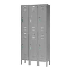 Global Industrial Capital 2-Tier 6 Door Locker, 12"Wx15"Dx36"H, Gray, Assembled