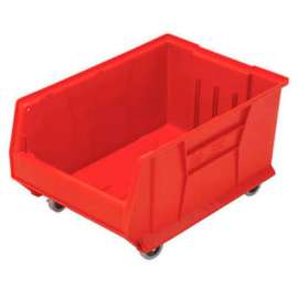 Quantum Mobile Hulk Plastic Stacking Bin, 16-1/2"W x 23-7/8"D x 11"H, Red