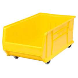 Quantum Mobile Hulk Plastic Stacking Bin, 16-1/2"W x 29-7/8"D x 11"H, Yellow