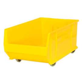 Quantum Mobile Hulk Plastic Stacking Bin, 18-1/2"W x 29-7/8""D x 12"H, Yellow