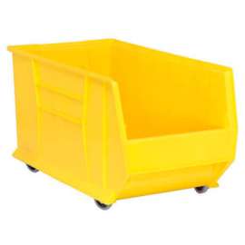 Quantum Mobile Hulk Plastic Stacking Bin, 16-1/2"W x 29-7/8"D x 15"H, Yellow