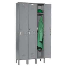 Global Industrial Capital 1-Tier 3 Door Locker, 12"Wx18"Dx72"H, Gray, Assembled
