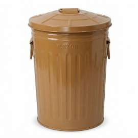Plexon 2 Gallon Small Metal Trash Can with Lid Bathroom Garbage Can with Lid Bathroom Trash Can for Bedroom Office Kitchen Indoor Waste Basket, Round Powder Coated Copper