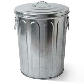 Plexon 5 Gallon Small Metal Trash Can with Lid Outdoor Galvanized Trash Can with Lid 5 Gal Ash Bucket for Bird Seed Container