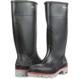 Servus by Honeywell - 15"H Size 8 Black/Gray/Red XTP PVC Plain Toe Boots