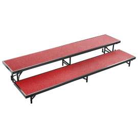 NPS - Red Carpet 96"L x 18"W x 16"H 2 Level Standing Straight Choral Riser