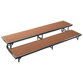 NPS - Brown Hardboard 96"L x 18"W x 16"H 2 Level Standing Straight Choral Riser