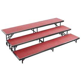 NPS - Red Carpet 96"L x 18"W x 24"H 3 Level Standing Straight Choral Riser