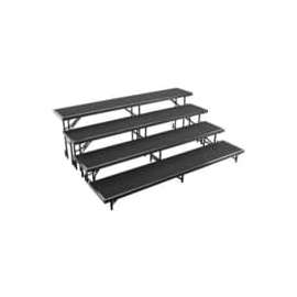 NPS - Black Carpet 96"L x 18"W x 32"H 4 Level Standing Straight Choral Riser