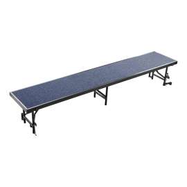 NPS - Blue Carpet 96"L x 18"W x 16"H Standing Straight Choral Riser