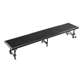 NPS - Black Carpet 96"L x 18"W x 16"H Standing Straight Choral Riser