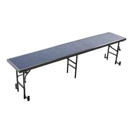NPS - Blue Carpet 96"L x 18"W x 24"H Standing Straight Choral Riser