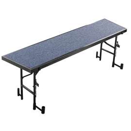 NPS - Blue Carpet 96"L x 18"W x 24"H Standing Tapered Choral Riser