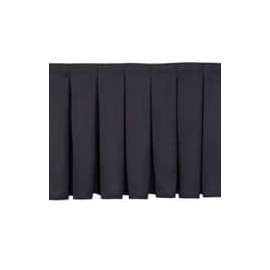 NPS - Black 48"L x 32"H Box Pleat Stage Skirting