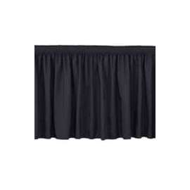 NPS - Black 48"L x 16"H Shirred Pleat Stage Skirting