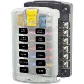 FUSE BLOCK STBLADE 12CIRC W/CVR