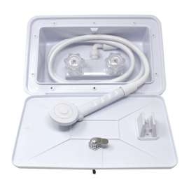 WHITE UTL SHWR BOX W/LOCK