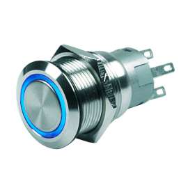 PUSH BUT SW MOM RING ILLUM 12V BLU