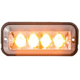 LIGHT STROBE 4-7/8IN RECT 4LED AMBE